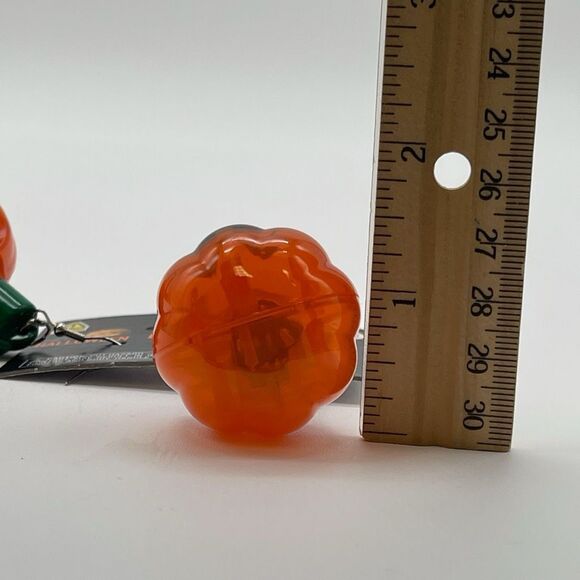 NWT Light Up Pumpkin Earrings Orange Jack O Lantern Dangle Halloween 1 Pair NWT - Picture 9 of 12